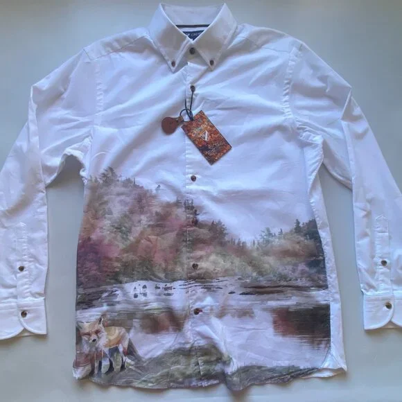 NEW Mens Cremieux Long Sleeve Button Down Shirt Cotton Down East String - Picture 2 of 10